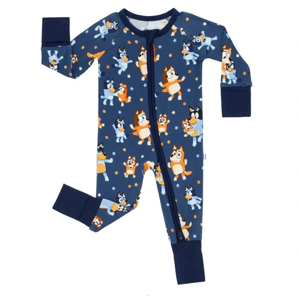 NWT Bluey Dance Mode Little Sleepies 6-12 Month Zippy